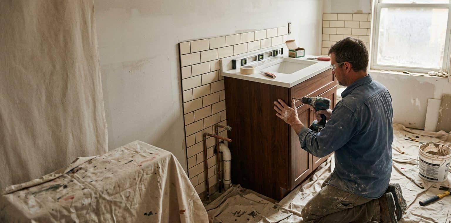 A bathroom remodeling job in Baltimore