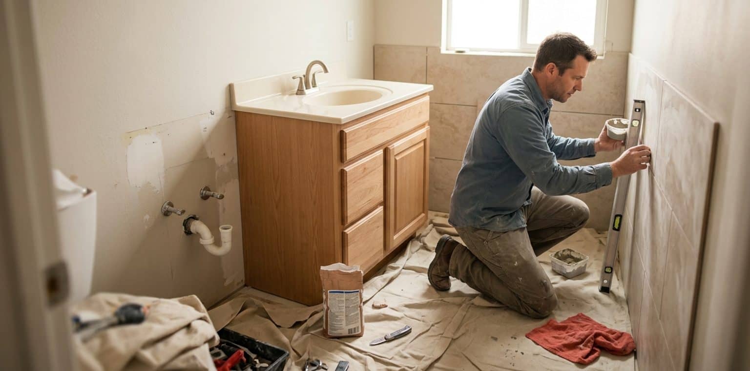 A bathroom remodeling job in Boise