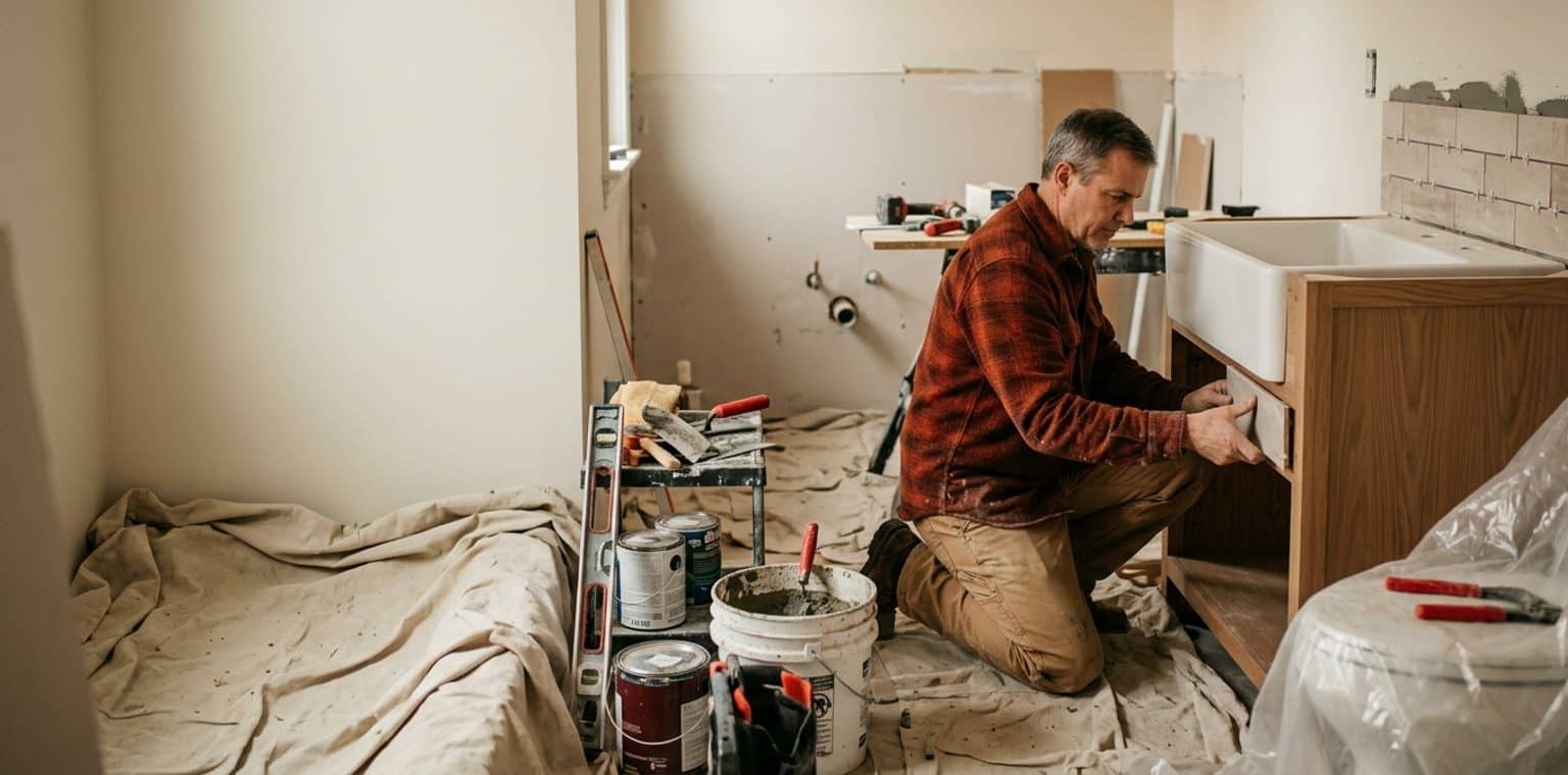 A bathroom remodeling job in Detroit