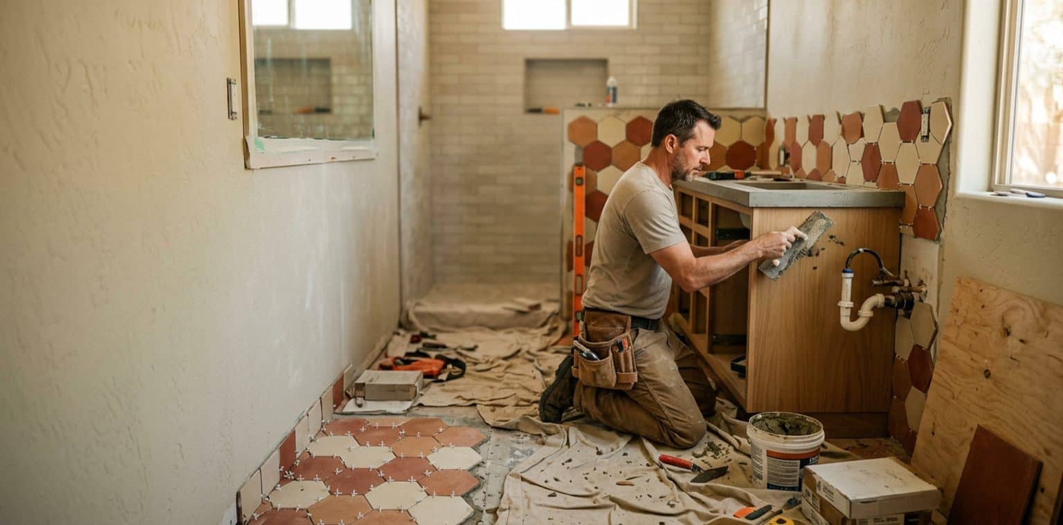 A bathroom remodeling job in Las Vegas