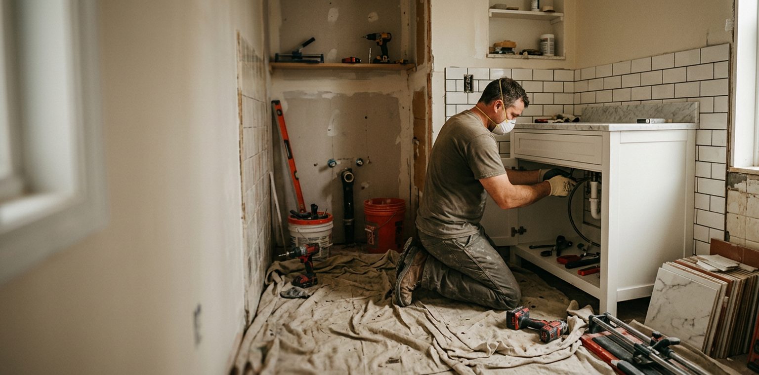 A bathroom remodeling job in Philadelphia