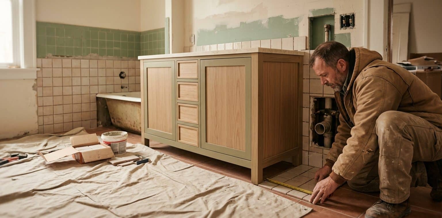 A bathroom remodeling job in Pittsburgh