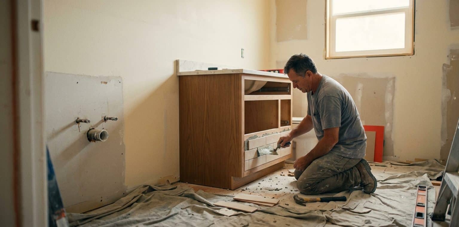 A bathroom remodeling job in Sacramento