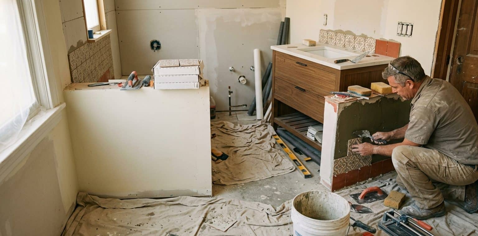 A bathroom remodeling job in San Francisco