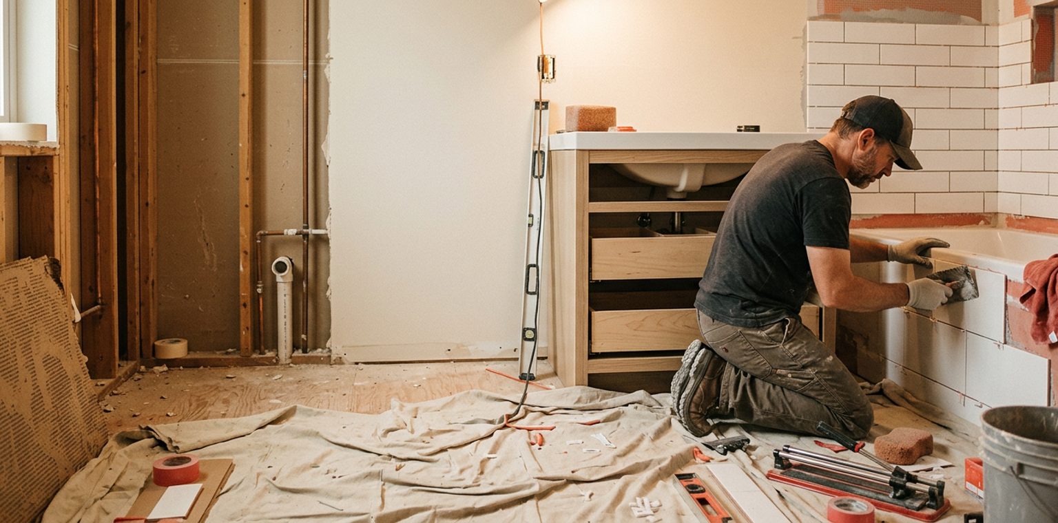 A bathroom remodeling job in Springfield