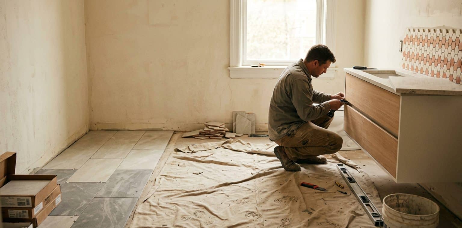 A bathroom remodeling job in St Louis