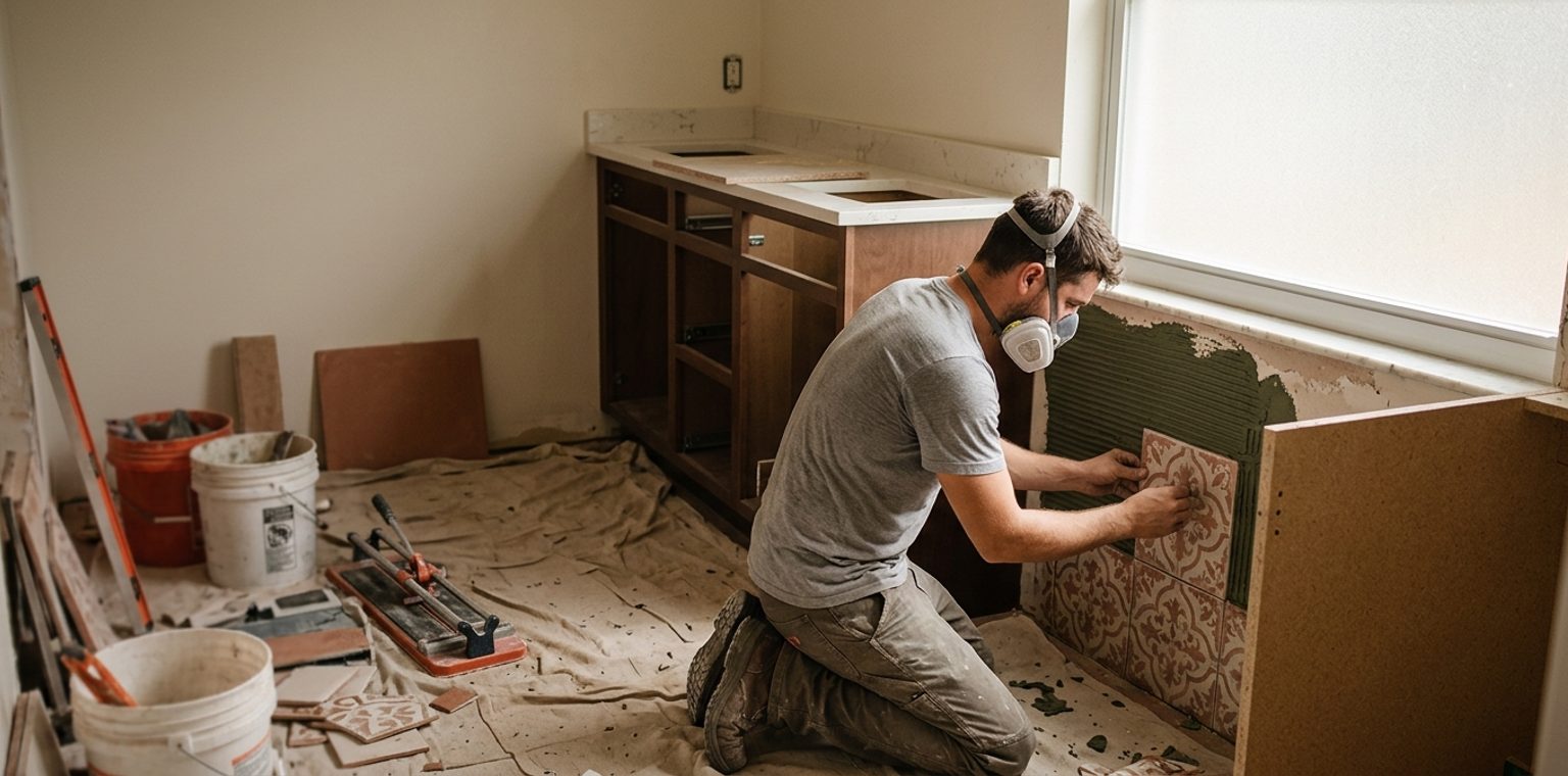 A bathroom remodeling job in Tampa