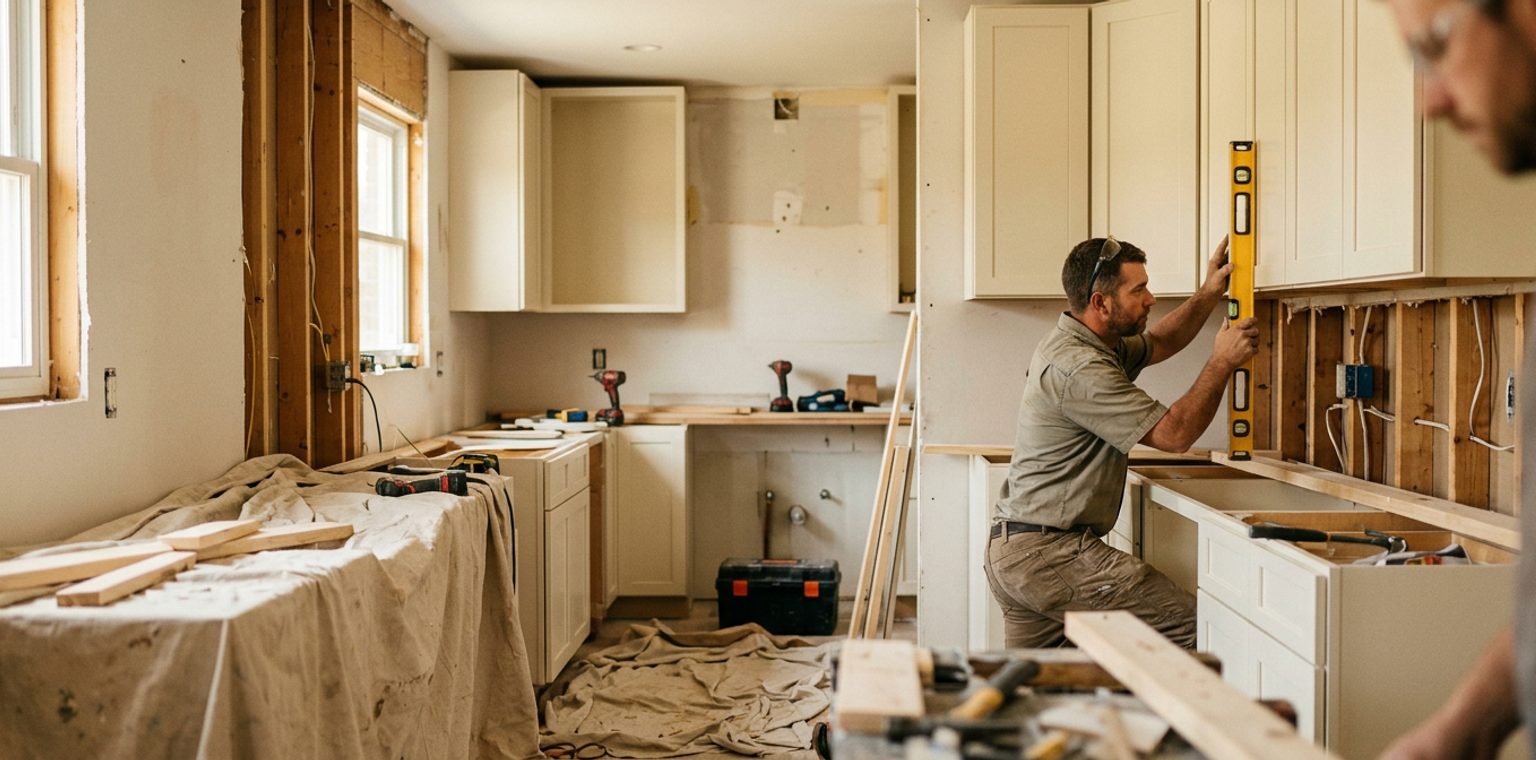 A kitchen remodeling job in Columbus