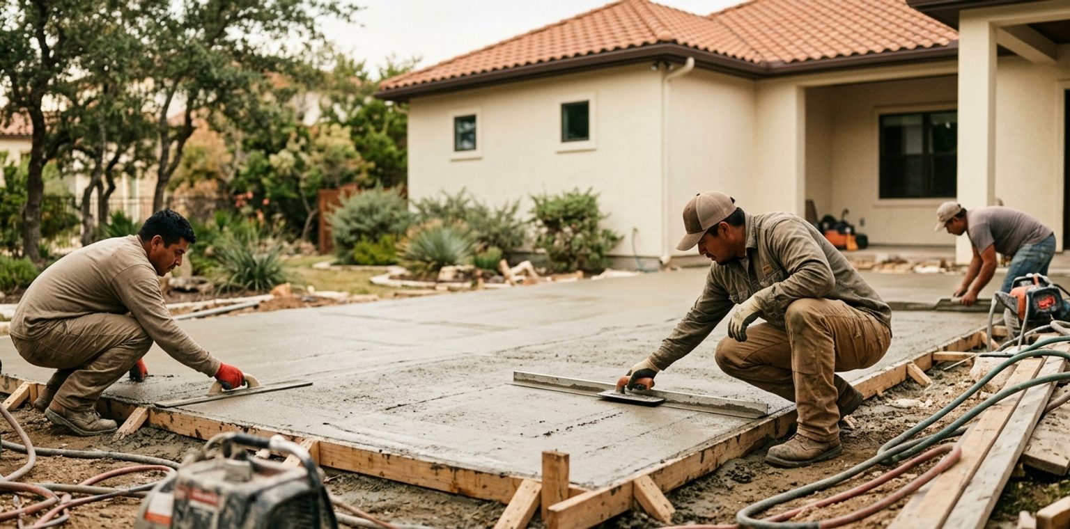 A outdoor living & hardscapes job in Austin