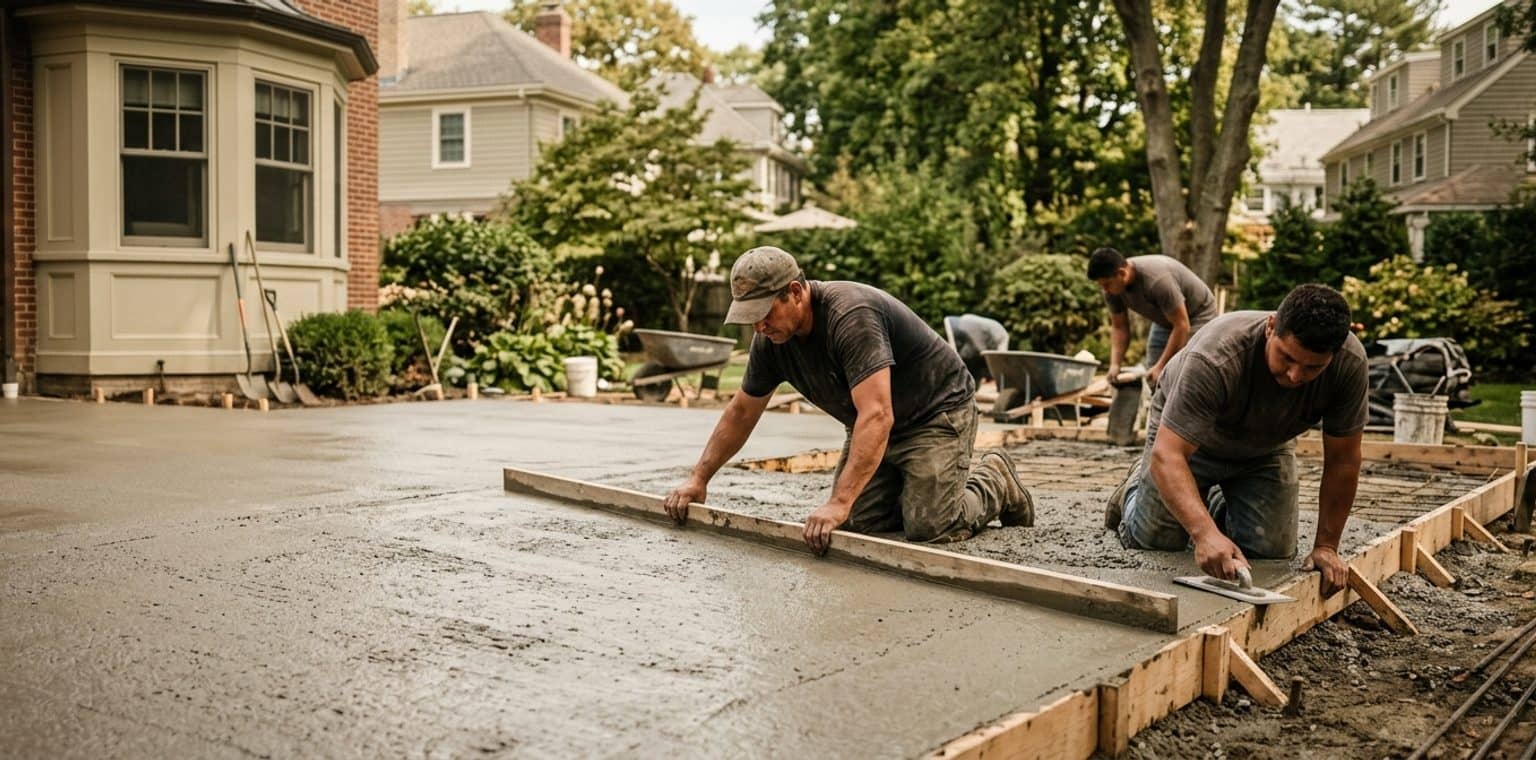 A outdoor living & hardscapes job in Boston