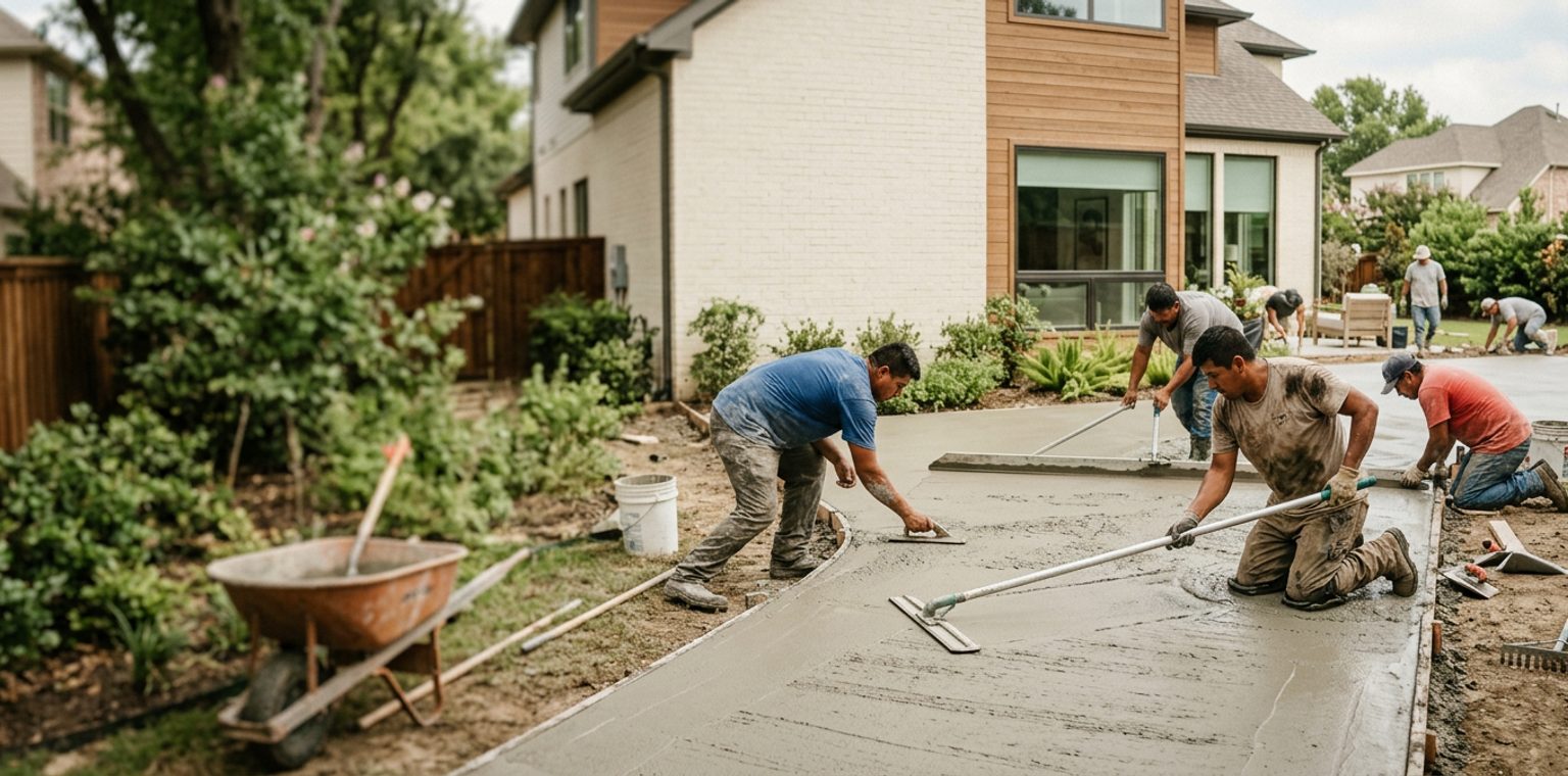 A outdoor living & hardscapes job in Dallas