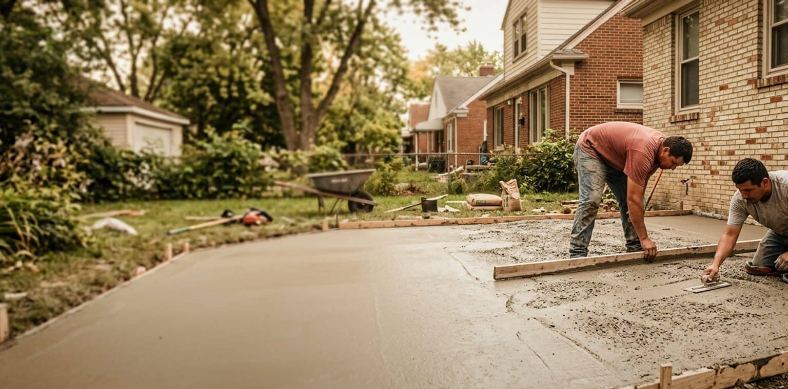 A outdoor living & hardscapes job in Detroit