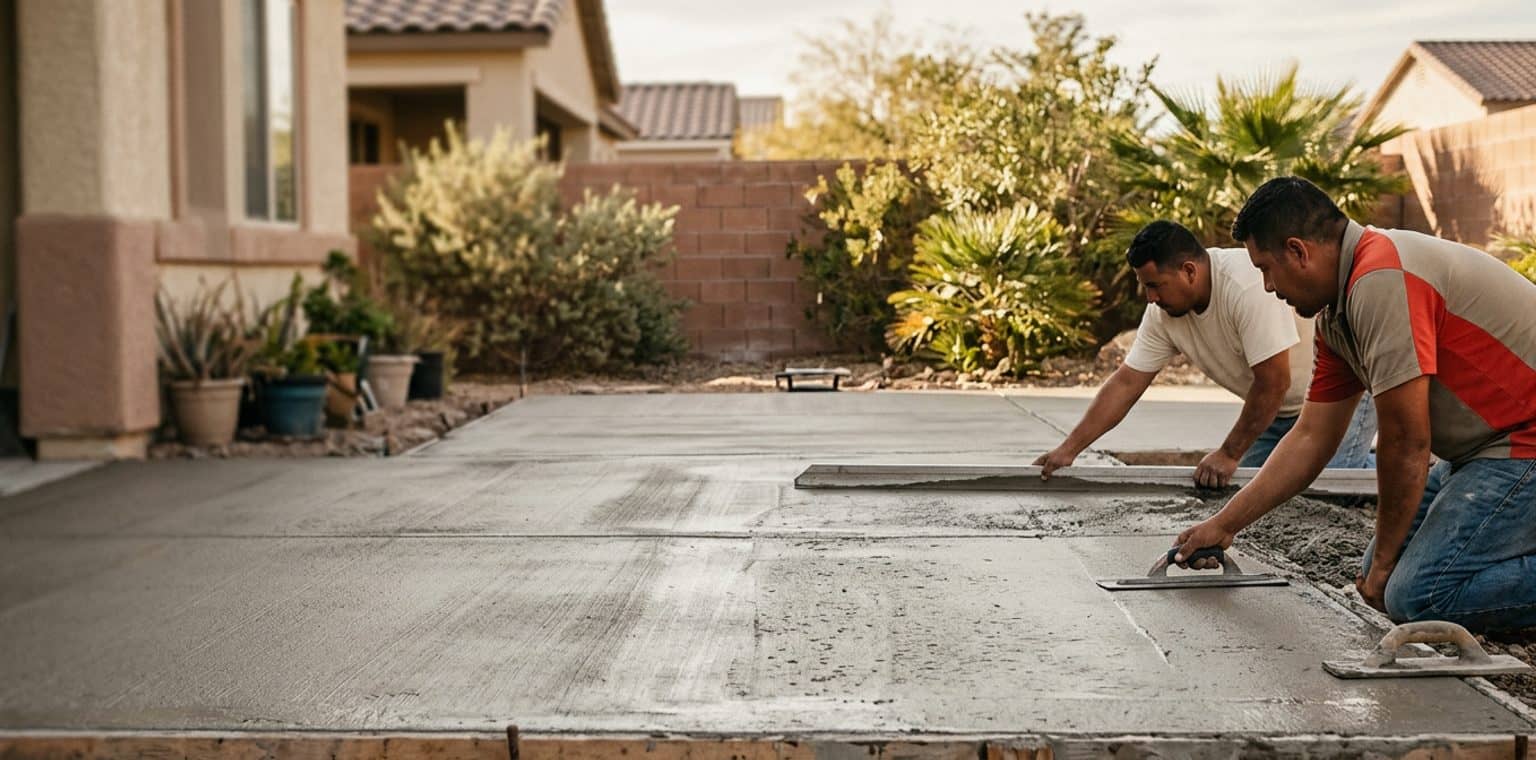 A outdoor living & hardscapes job in Las Vegas