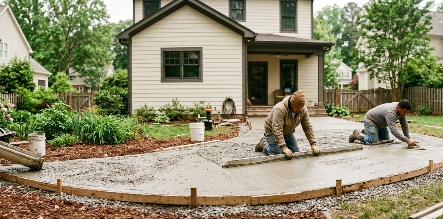 A outdoor living & hardscapes job in Raleigh