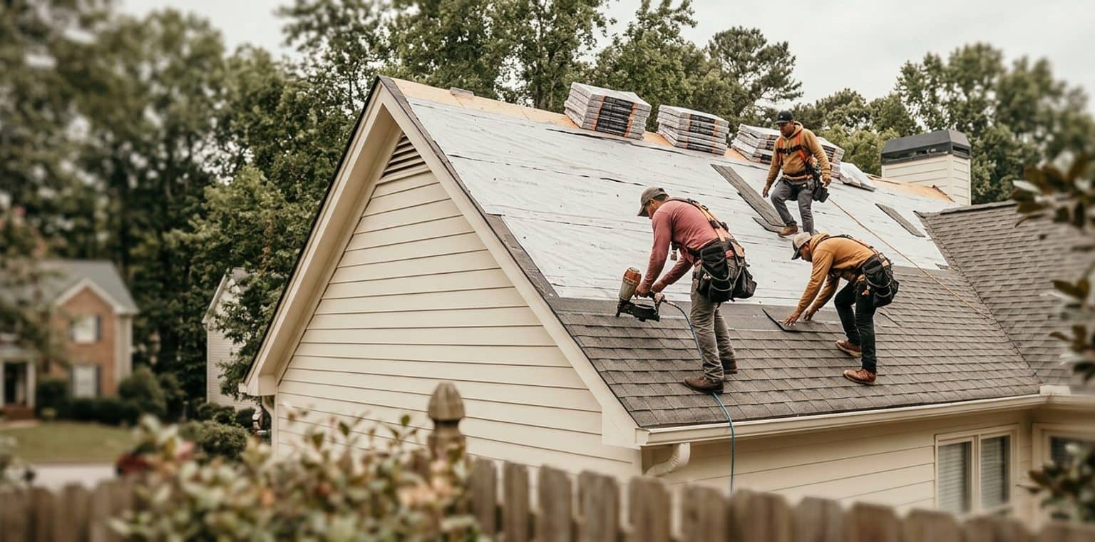 A roofing job in Atlanta