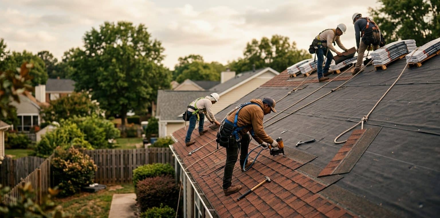 A roofing job in Charlotte