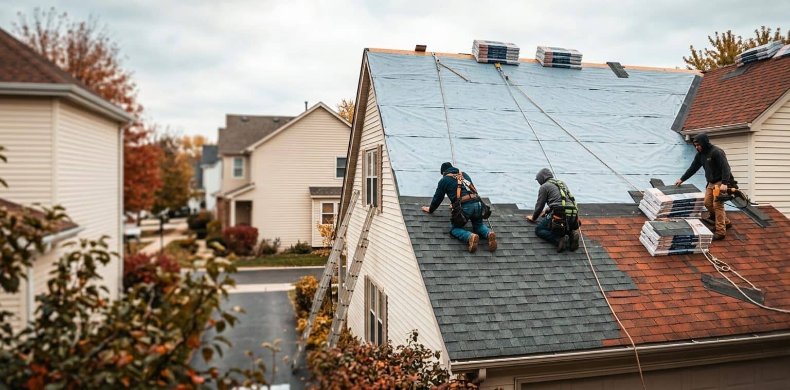 A roofing job in Chicago