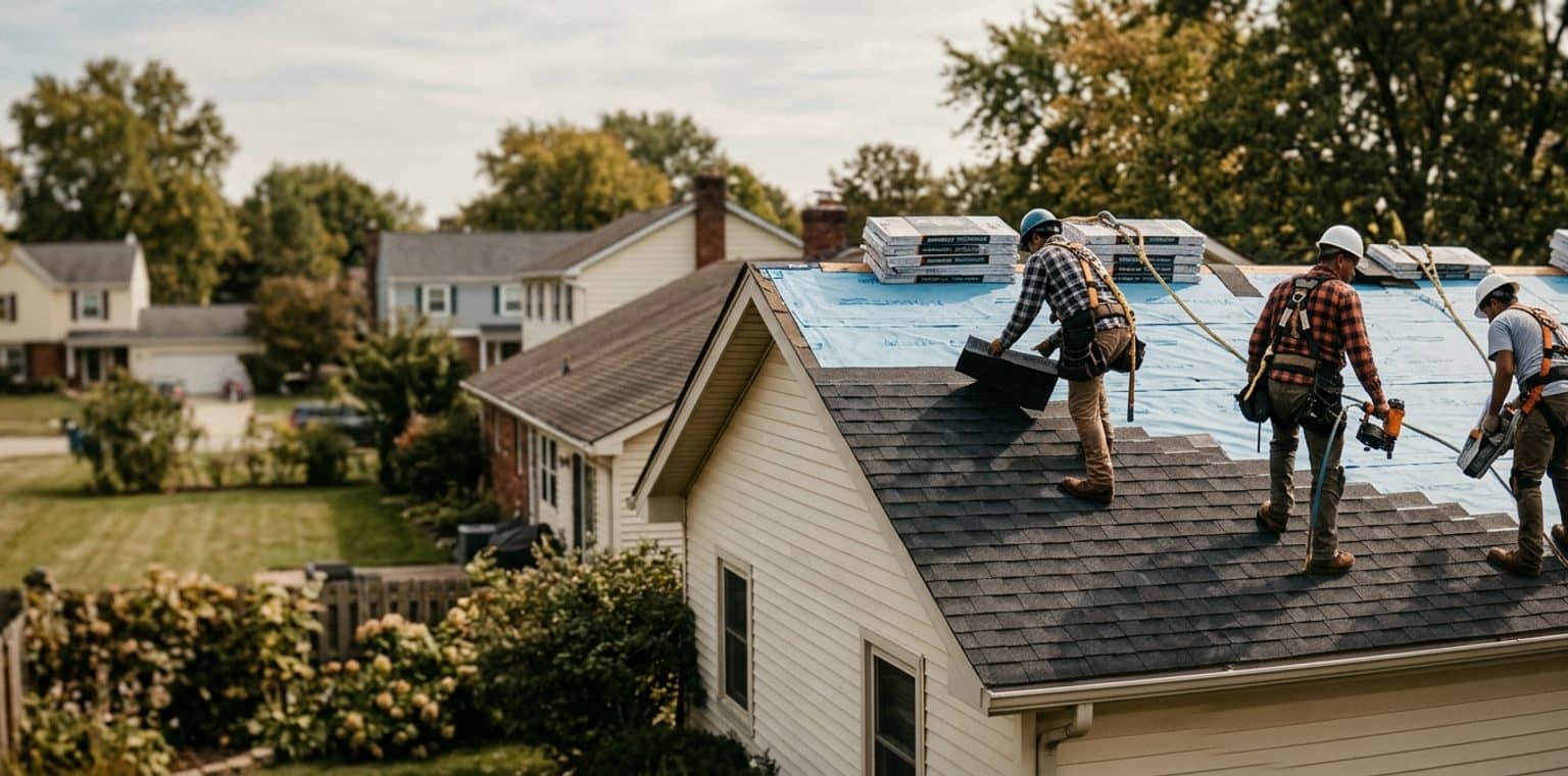 A roofing job in Columbus