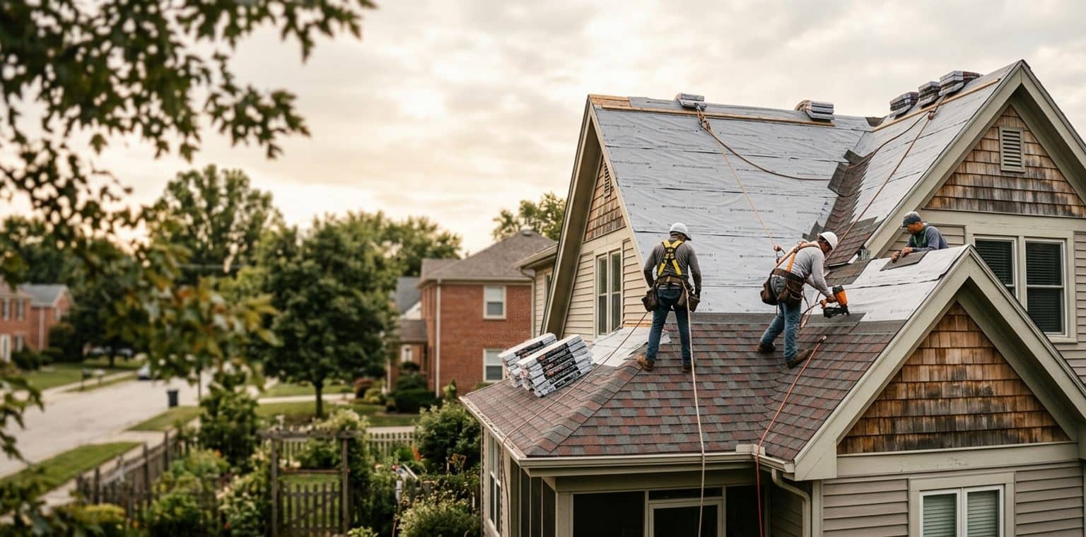 A roofing job in Indianapolis