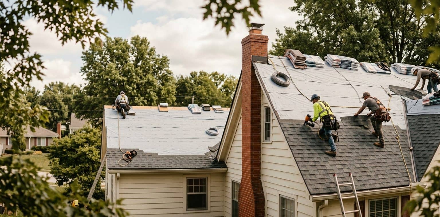 A roofing job in Kansas City