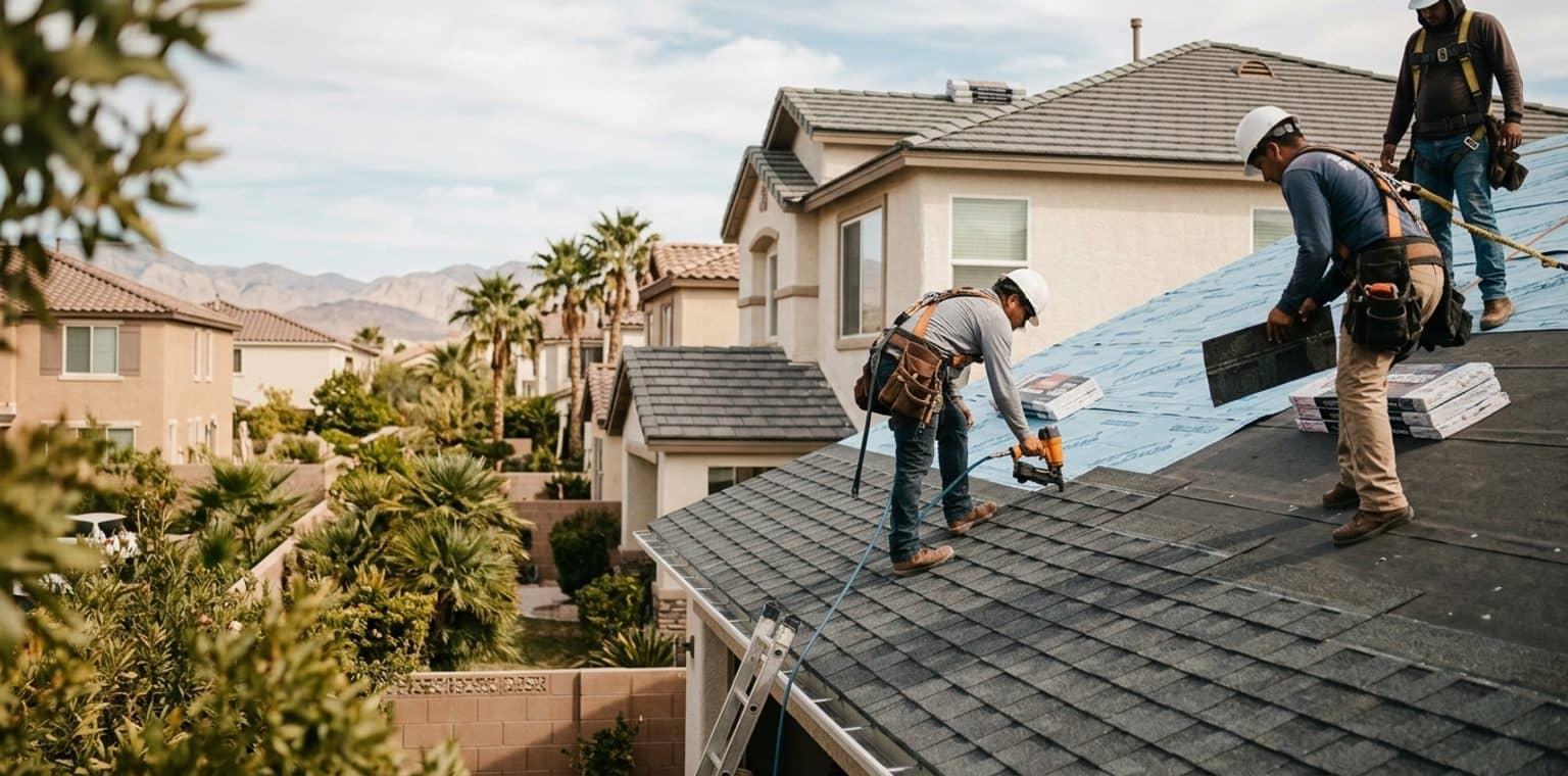 A roofing job in Las Vegas