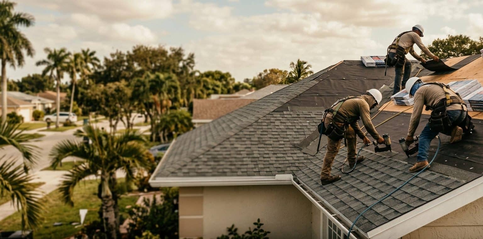 A roofing job in Miami