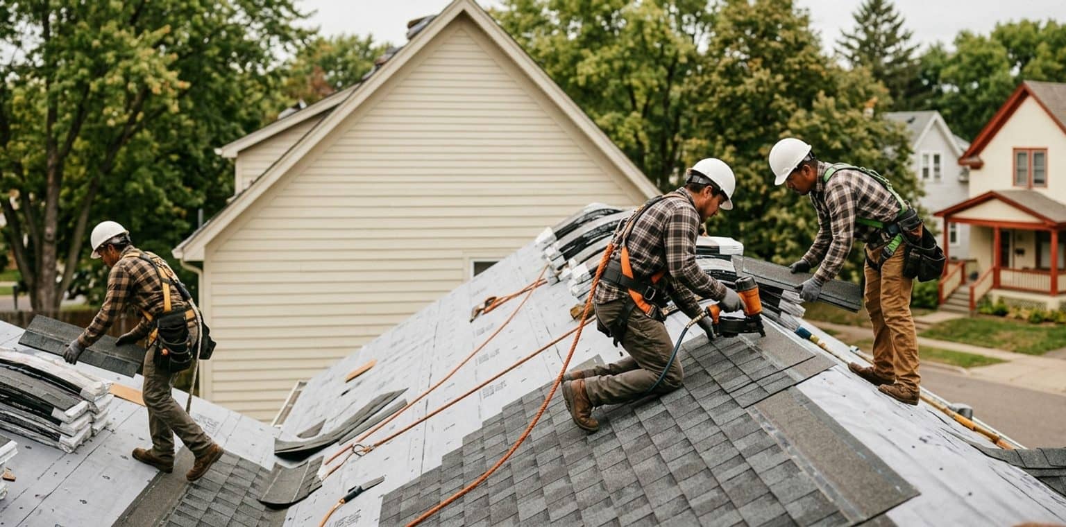 A roofing job in Minneapolis