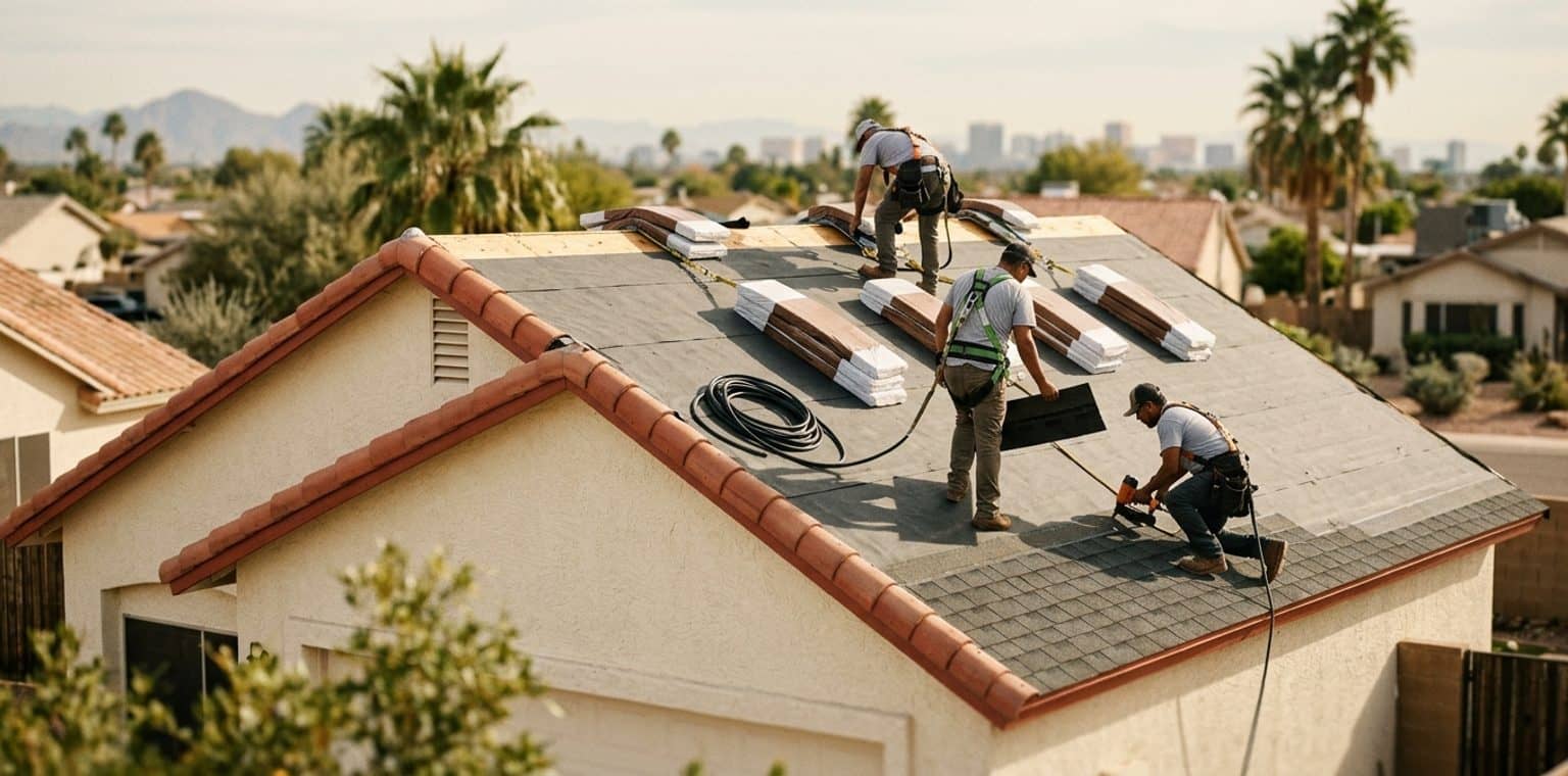 A roofing job in Phoenix