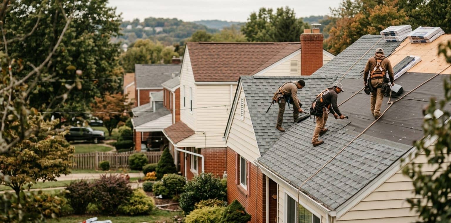 A roofing job in Pittsburgh