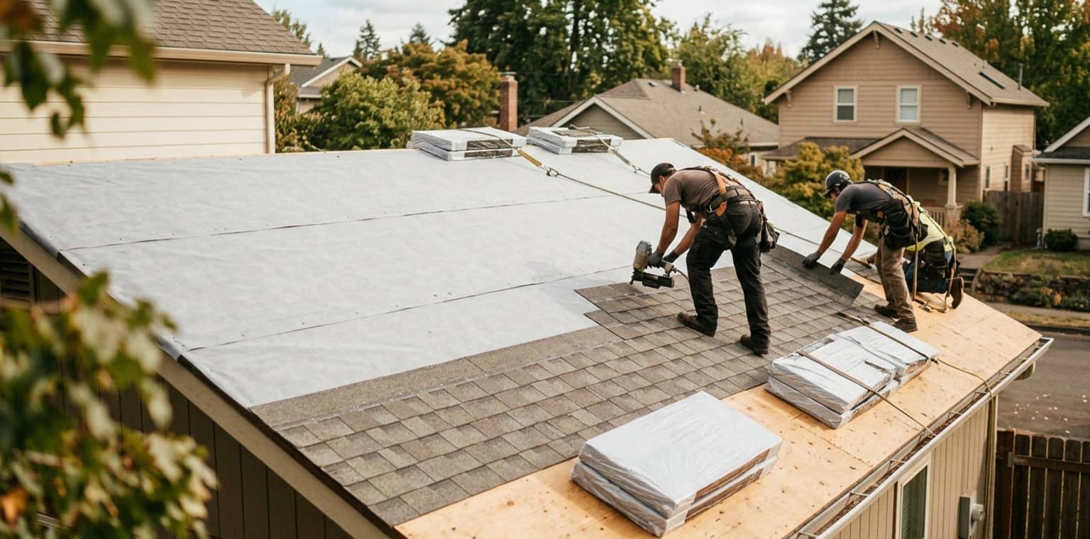 A roofing job in Portland