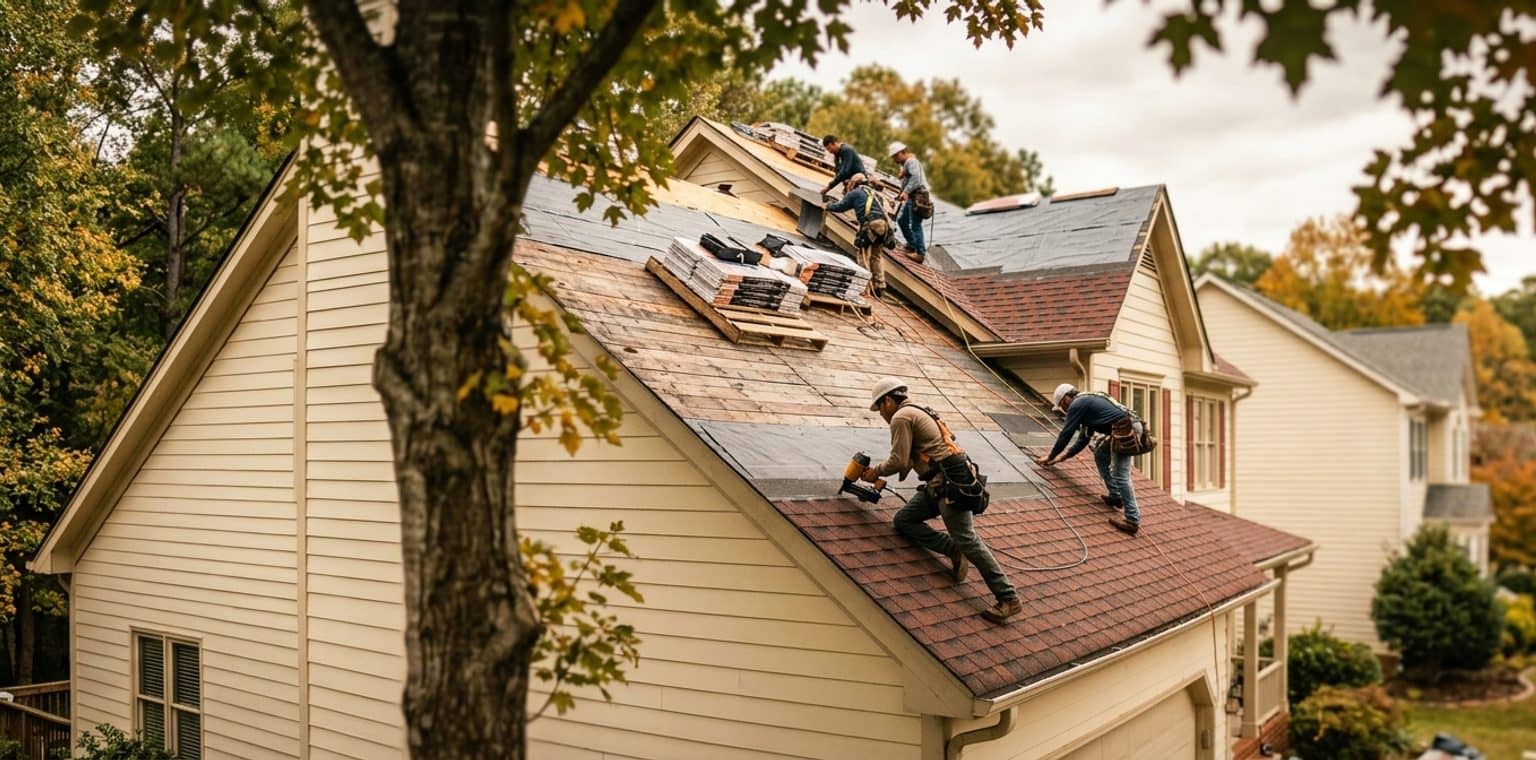 A roofing job in Raleigh