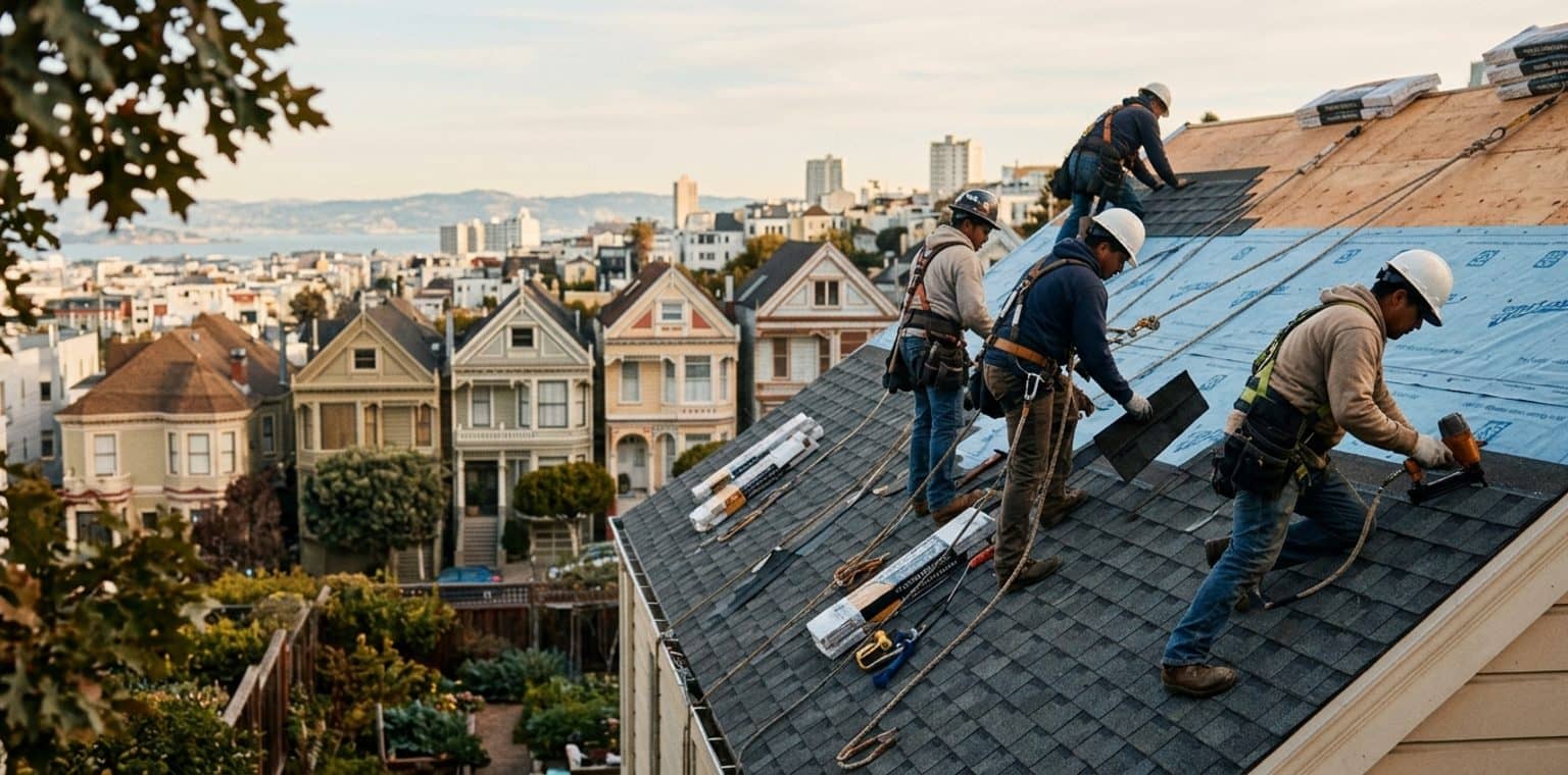 A roofing job in San Francisco