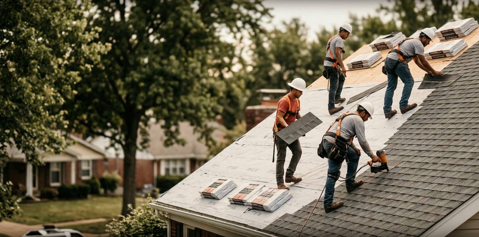 A roofing job in St Louis