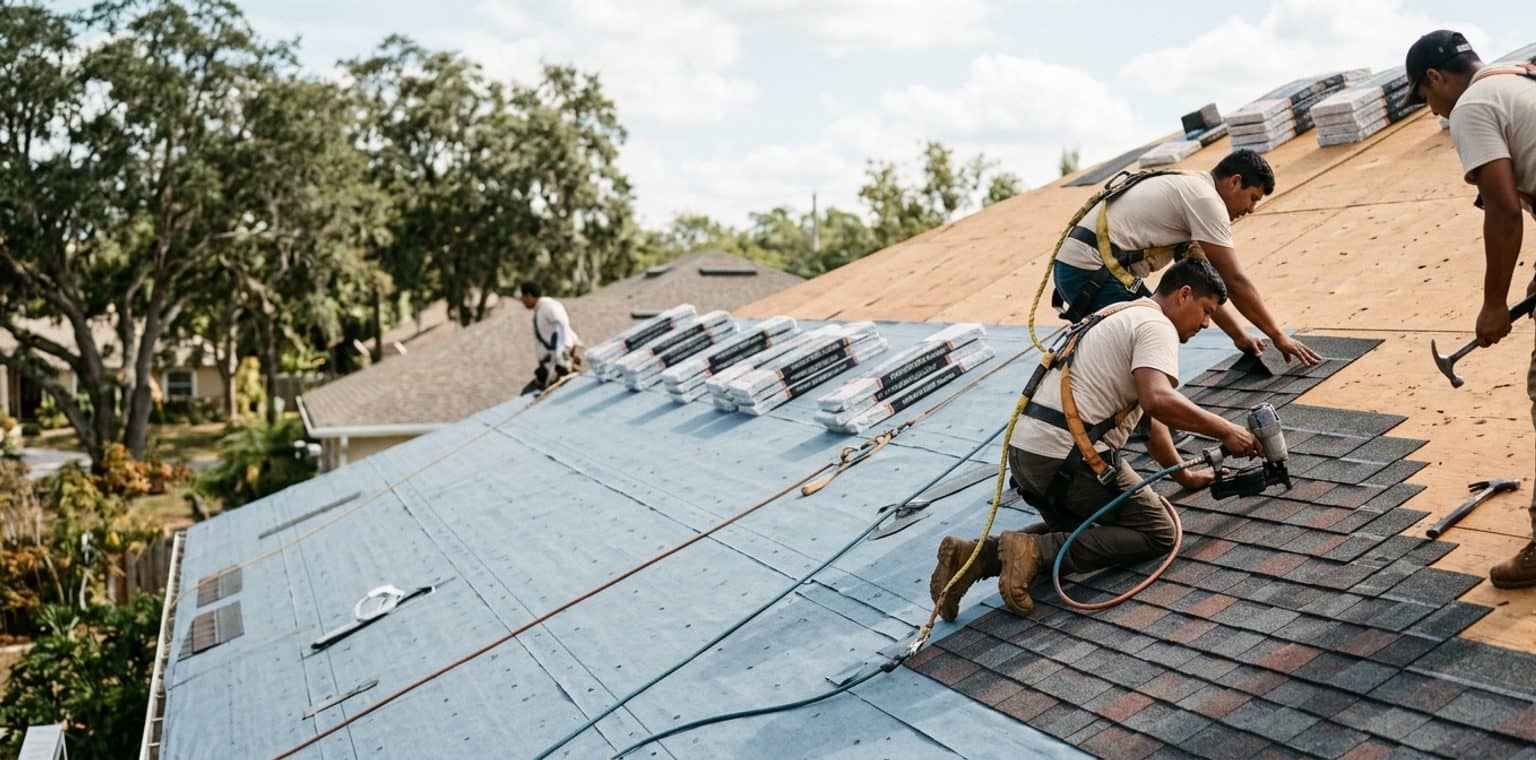 A roofing job in Tampa