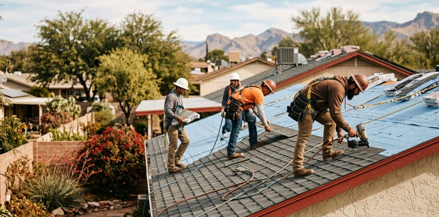 A roofing job in Tucson